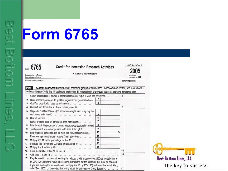 federally funded research development tax credits these form 6765