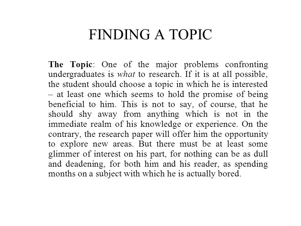 finding a major