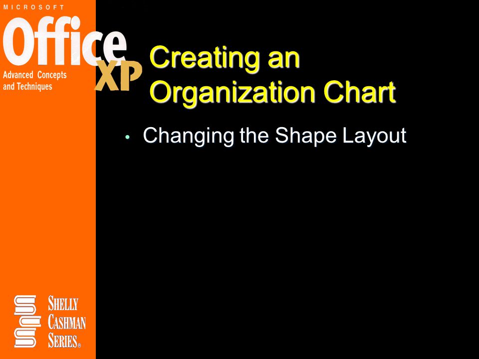 Creating an Organization Chart Changing the Shape Layout Changing the Shape Layout