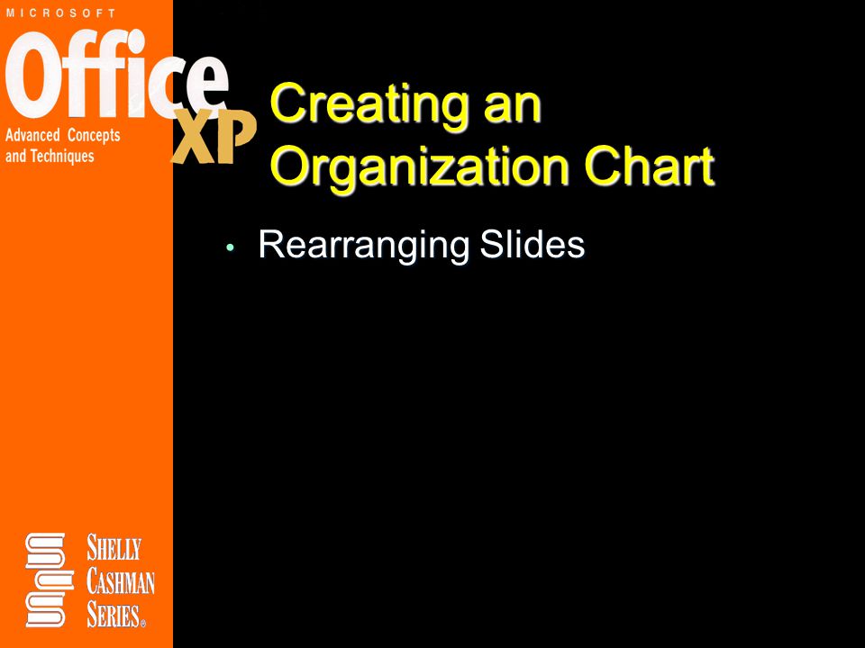 Creating an Organization Chart Rearranging Slides Rearranging Slides