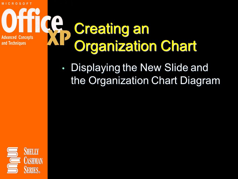 Creating an Organization Chart Displaying the New Slide and the Organization Chart Diagram Displaying the New Slide and the Organization Chart Diagram