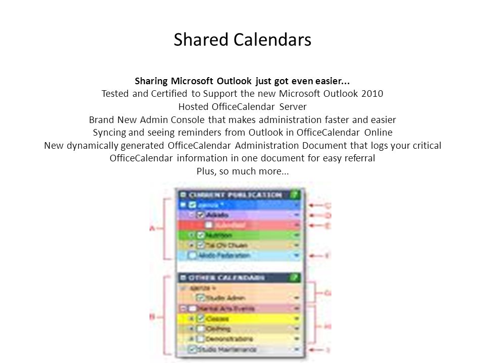 Shared Calendars Sharing Microsoft Outlook just got even easier...