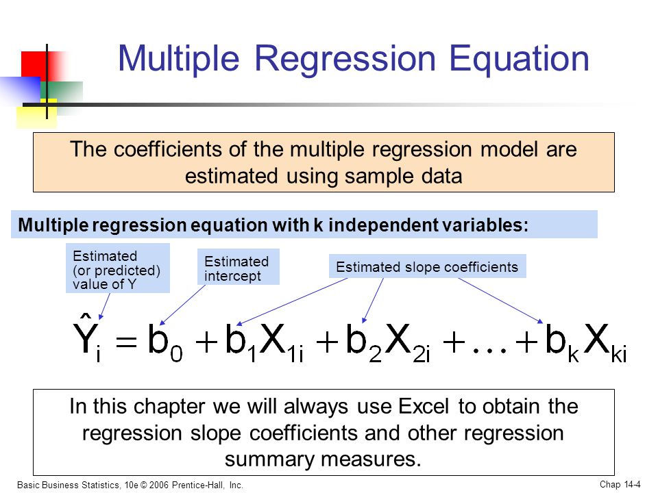 Statistics Regression Equation Talkchannels Basic Business Statistics 10e 2006 Pice Hall Inc Chap 14
