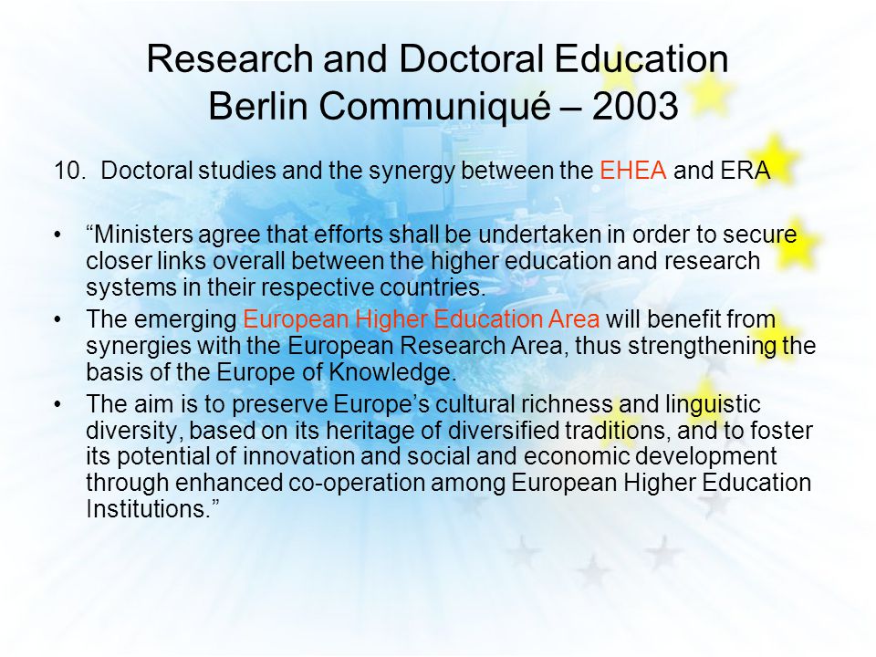 Research and Doctoral Education Berlin Communiqué –