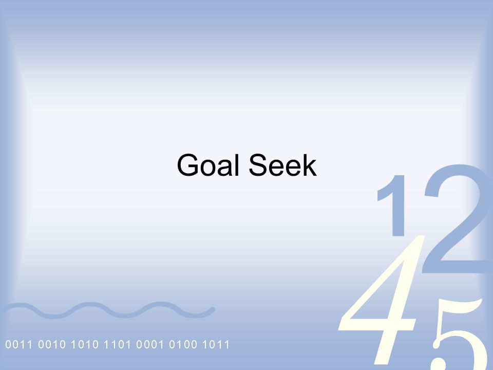 Goal Seek