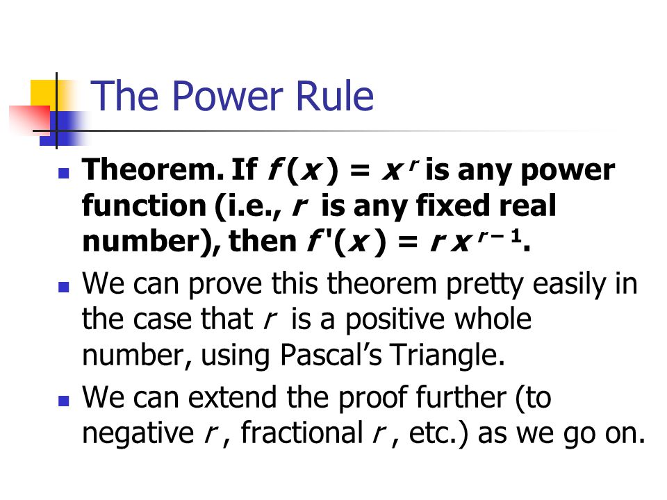 The Power Rule Theorem.