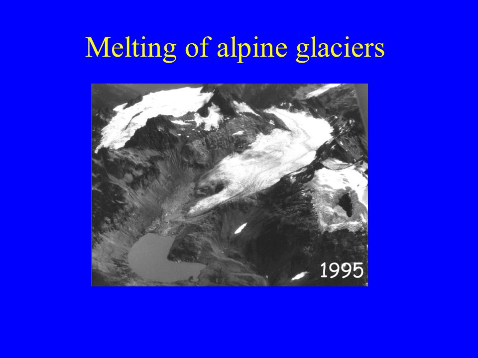 Melting of alpine glaciers