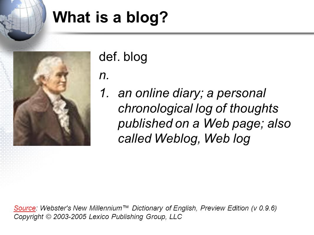 What is a blog. def. blog n.
