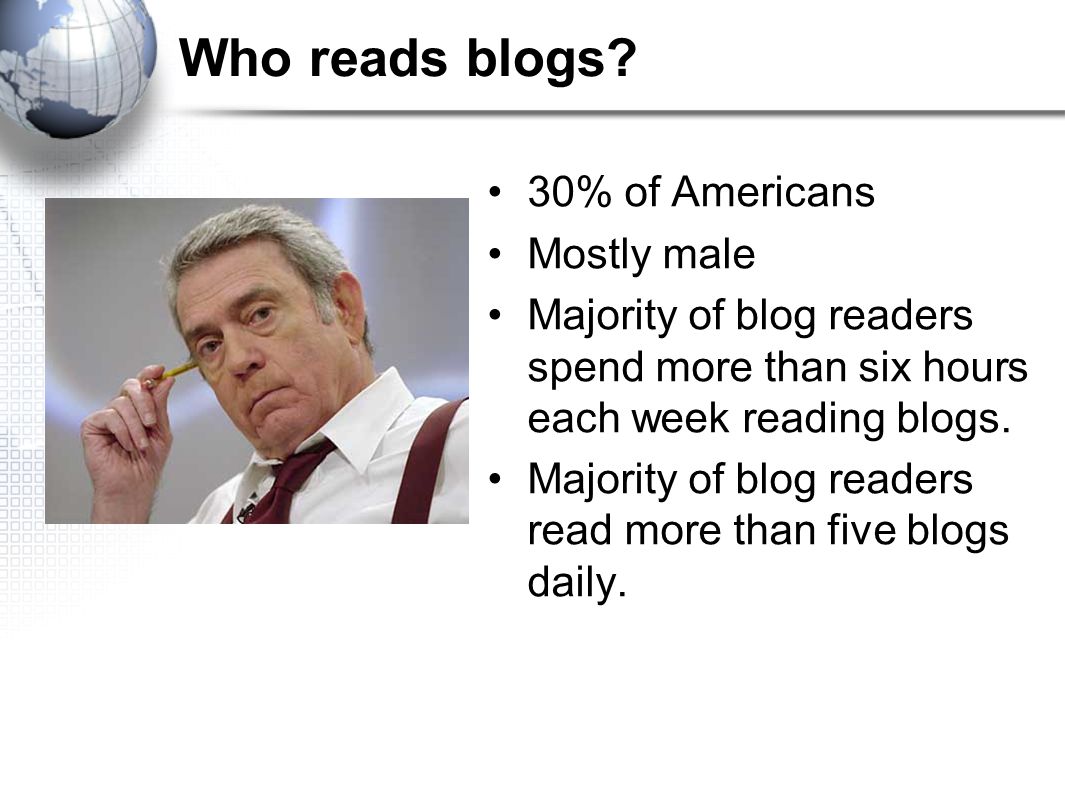 Who reads blogs.