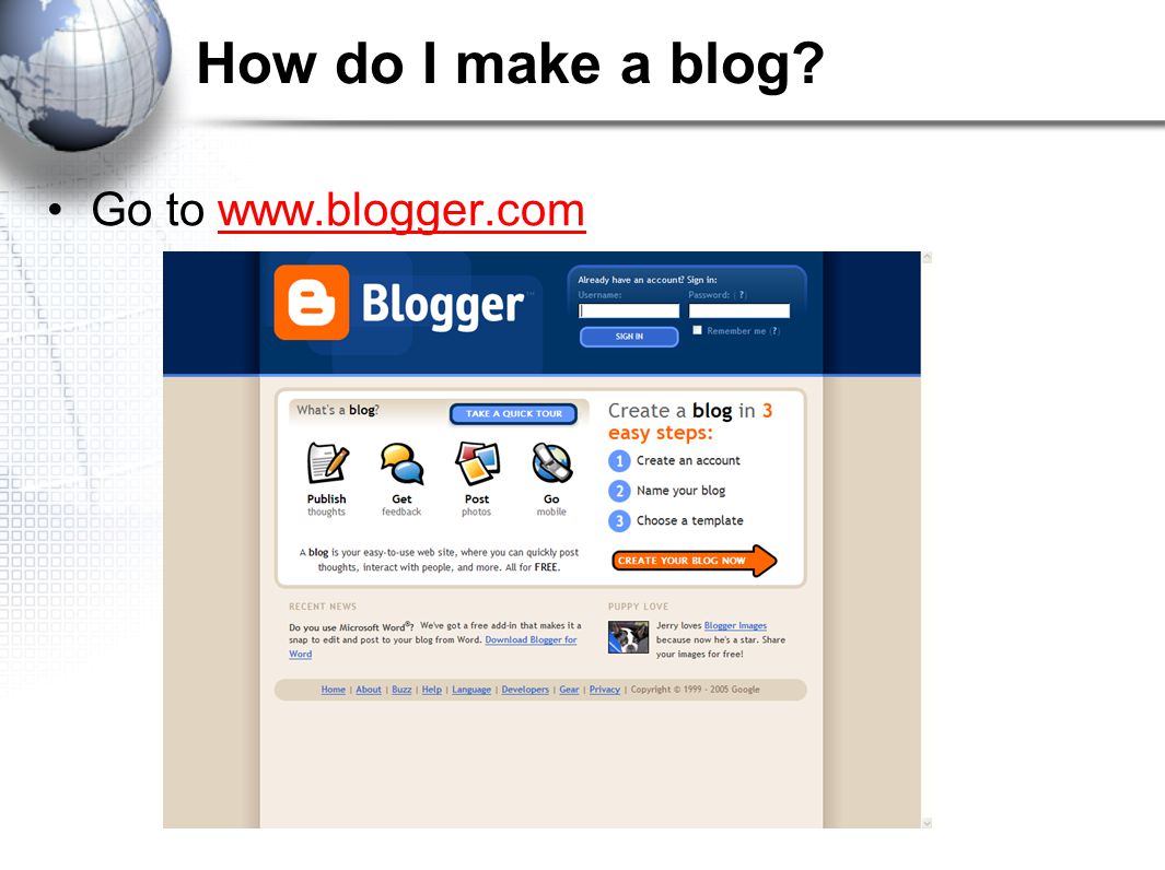How do I make a blog Go to