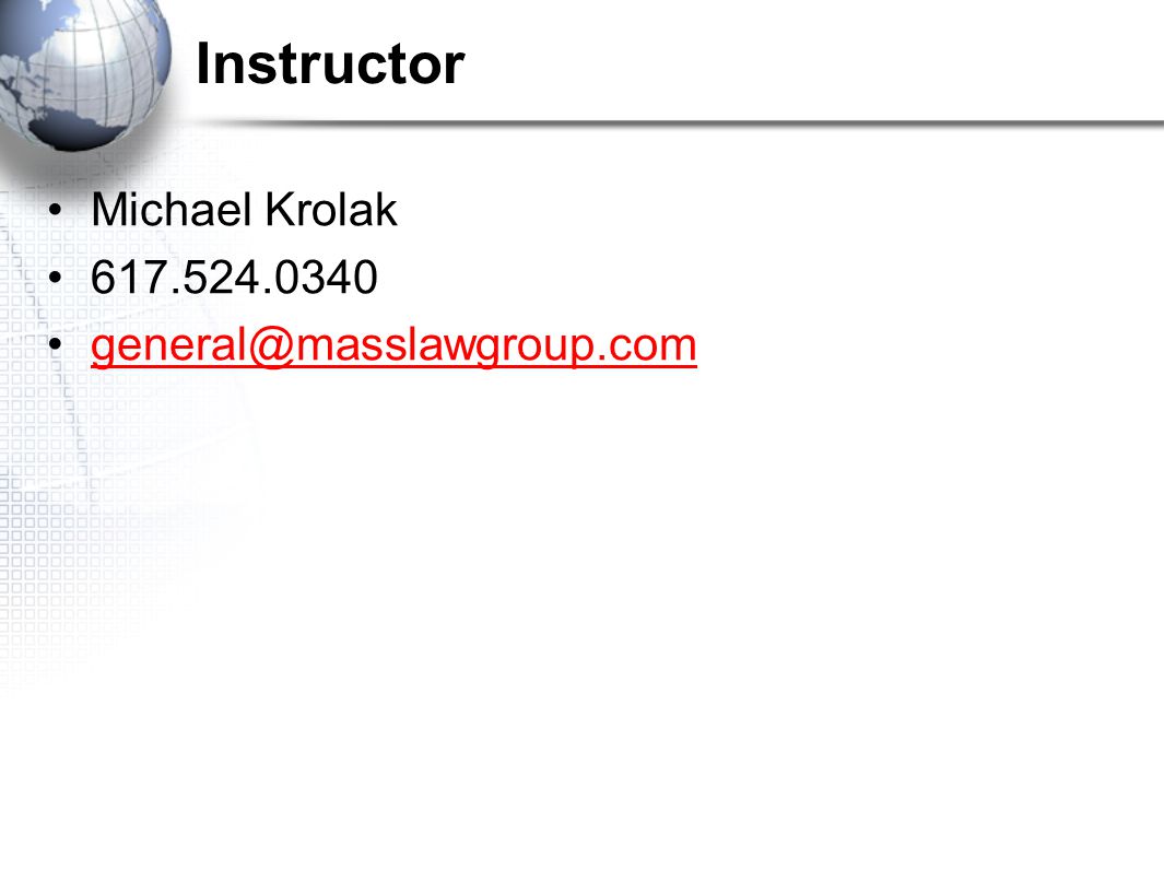 Instructor Michael Krolak