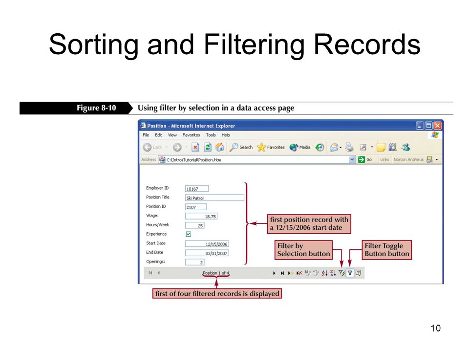 10 Sorting and Filtering Records