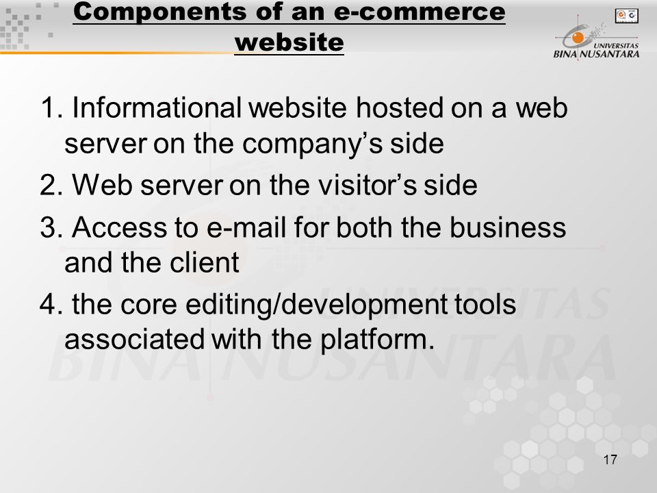 17 Components of an e-commerce website 1.