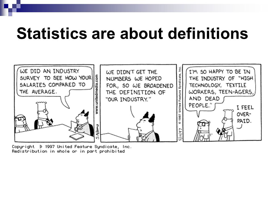 Statistics are about definitions