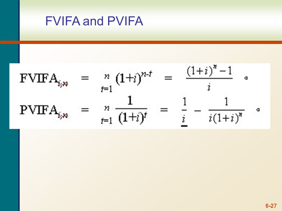 6-27 FVIFA and PVIFA