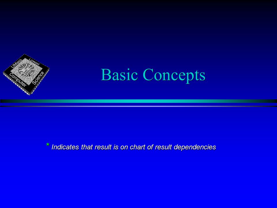 Basic Concepts * Indicates that result is on chart of result dependencies