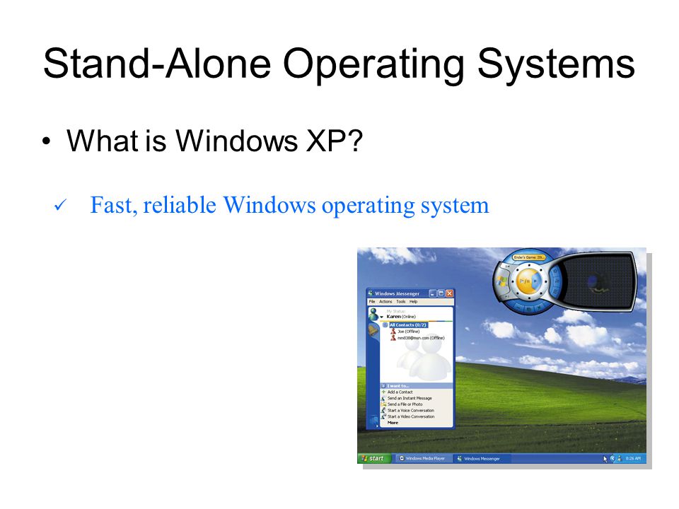 Fast, reliable Windows operating system Stand-Alone Operating Systems What is Windows XP