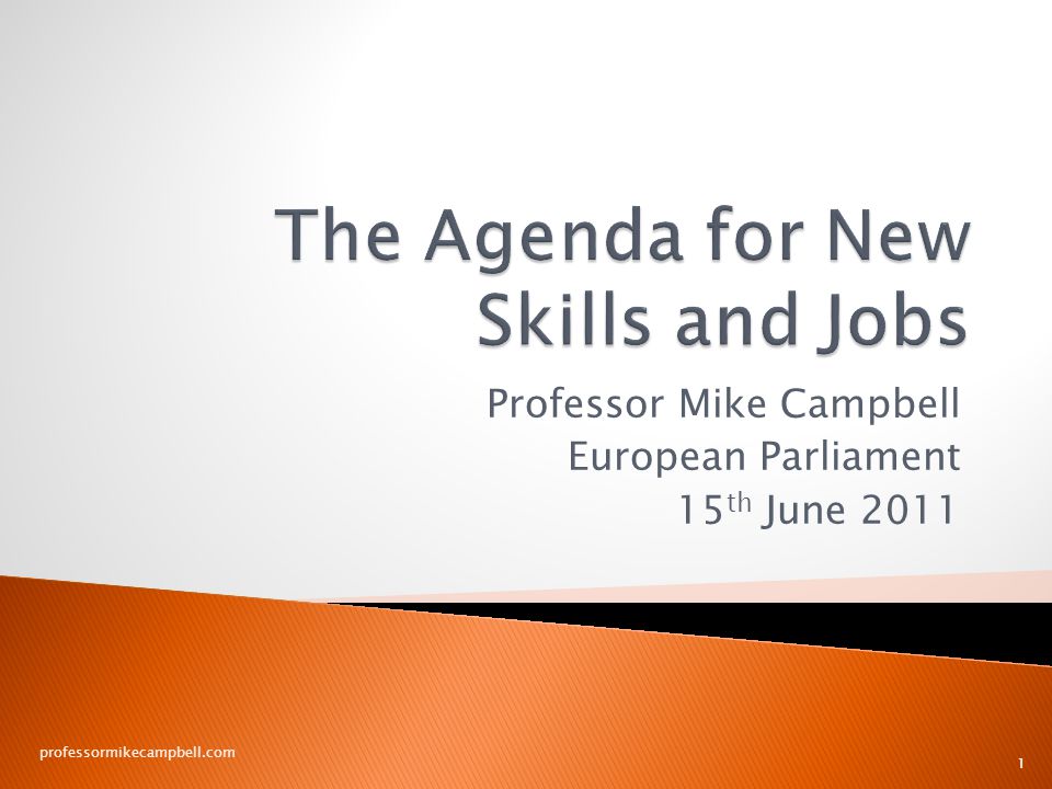 Professor Mike Campbell European Parliament 15 th June 2011 professormikecampbell.com 1
