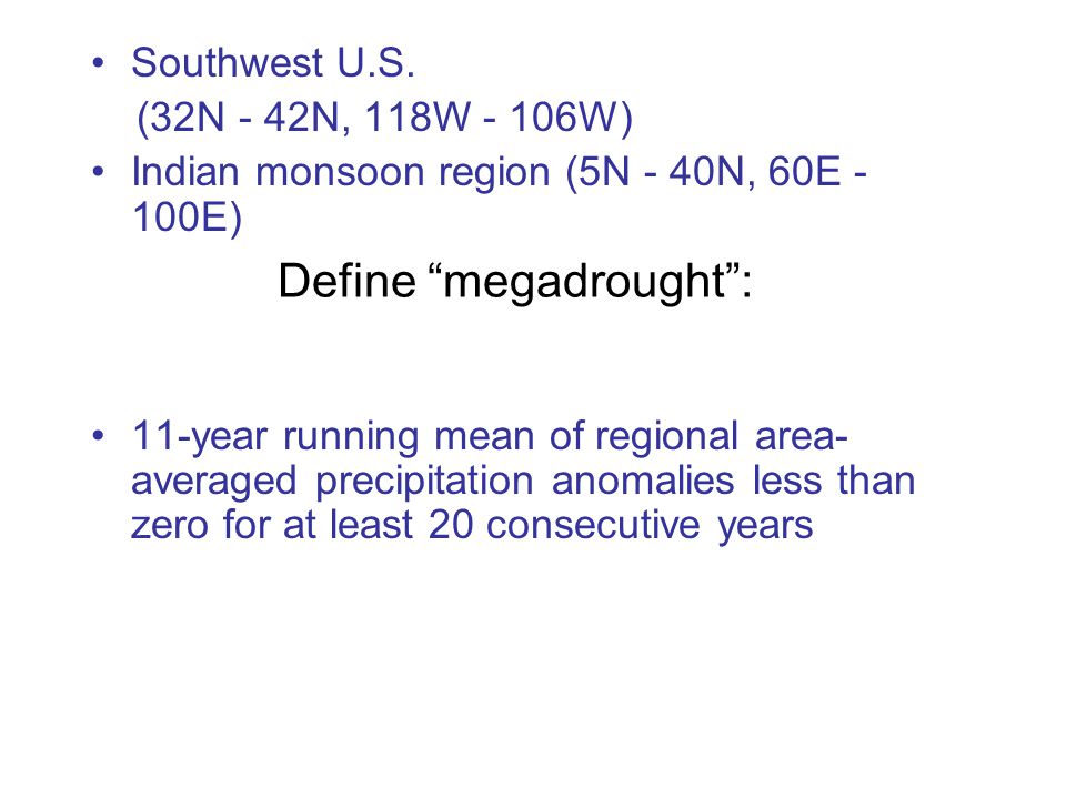 Define megadrought : Southwest U.S.