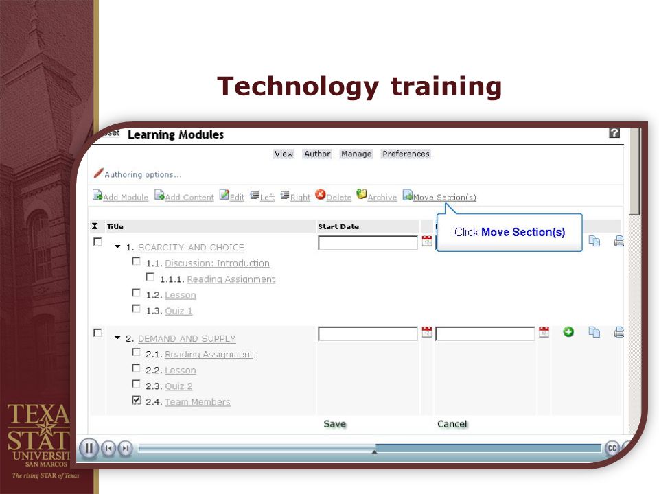 Technology training