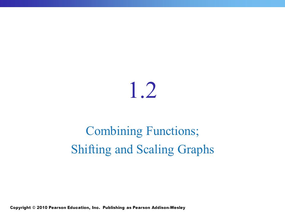 1.2 Combining Functions; Shifting and Scaling Graphs