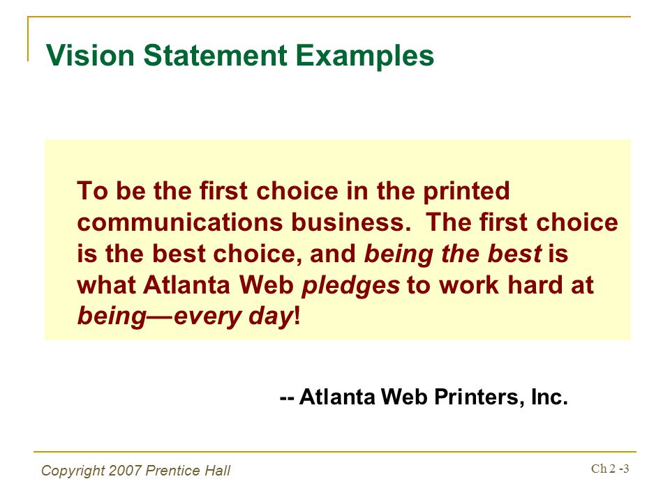 mission statement examples business