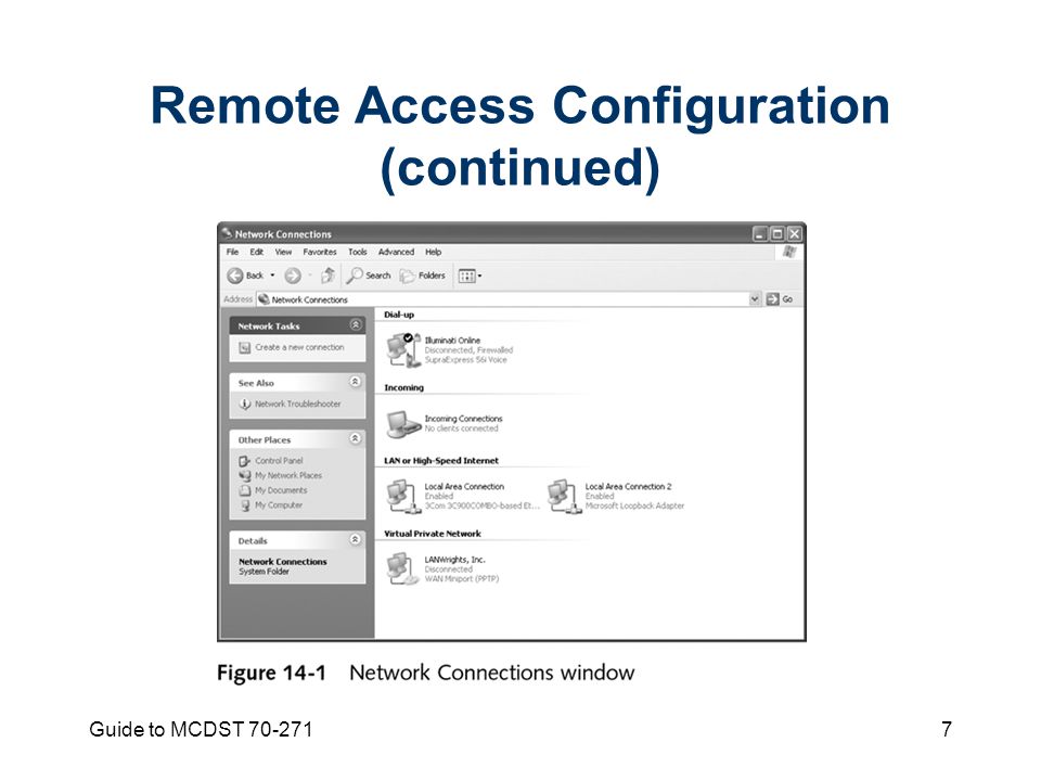 Guide to MCDST Remote Access Configuration (continued)