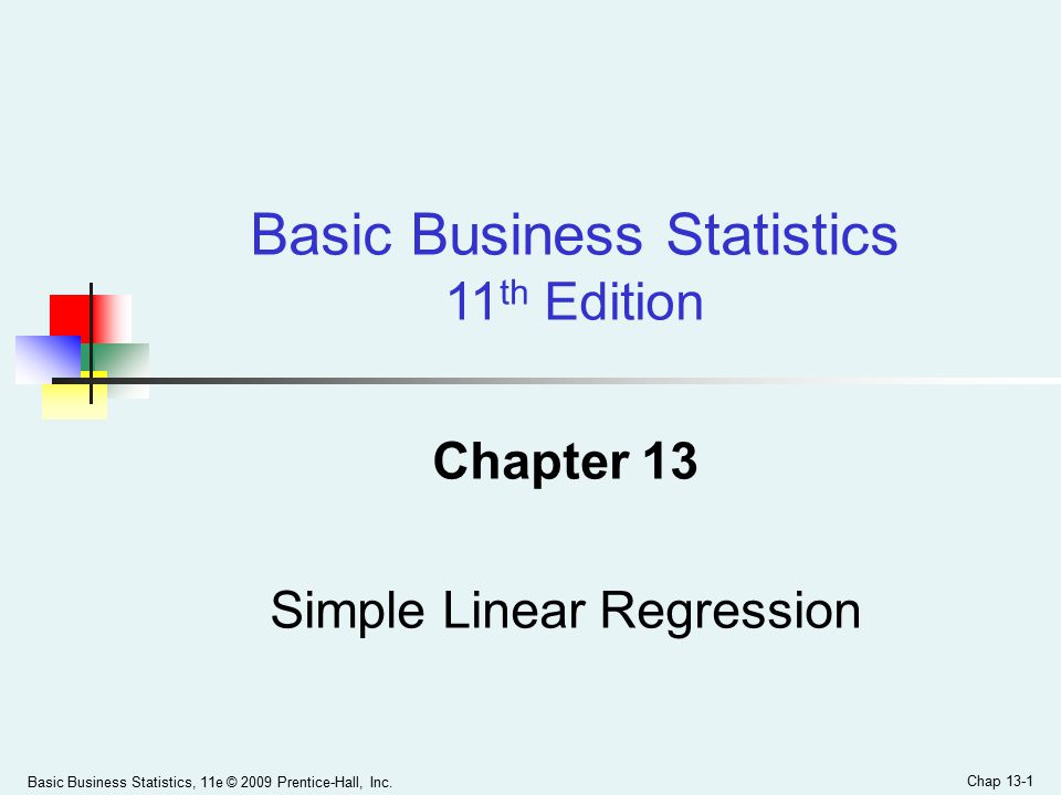 Basic Business Statistics, 11e © 2009 Prentice-Hall, Inc.