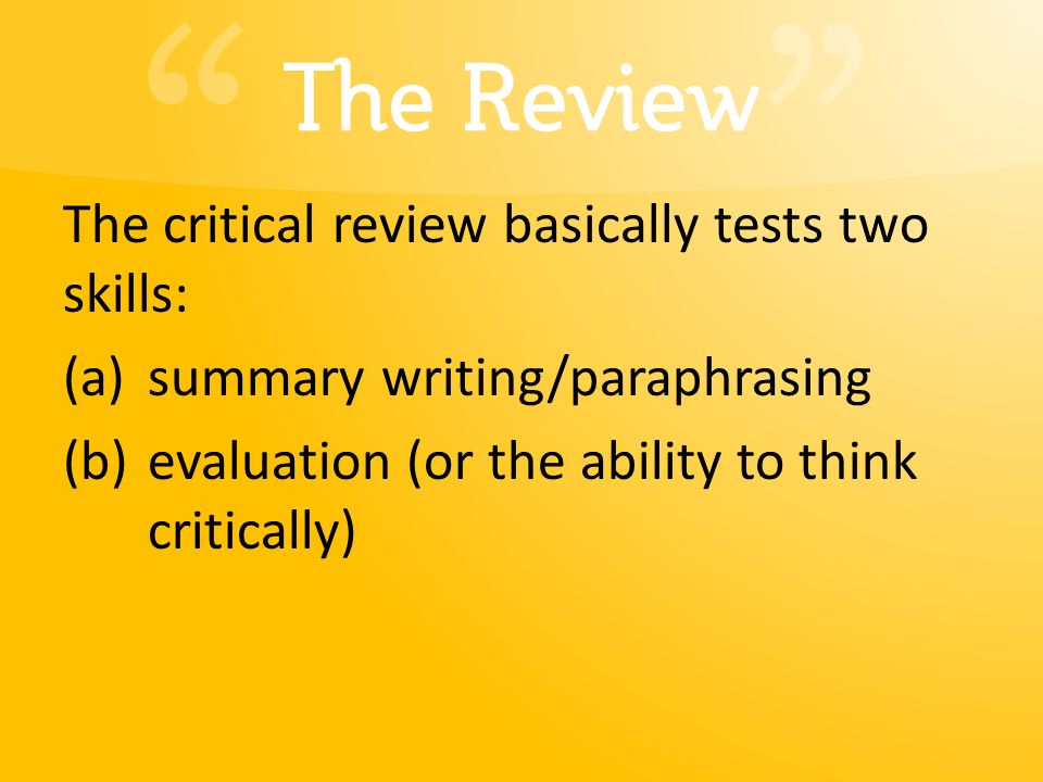 Writing a critical article review