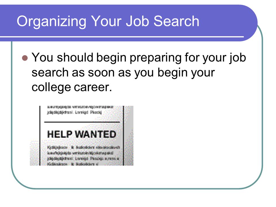 organizing your job search