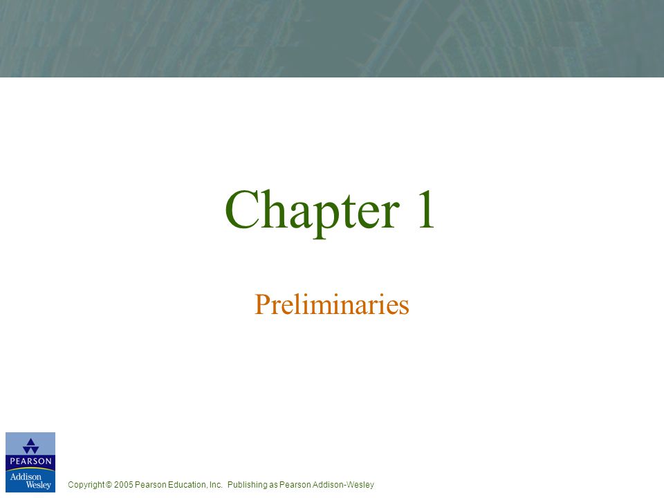 Chapter 1 Preliminaries