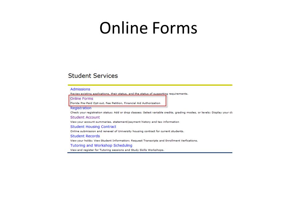 Online Forms