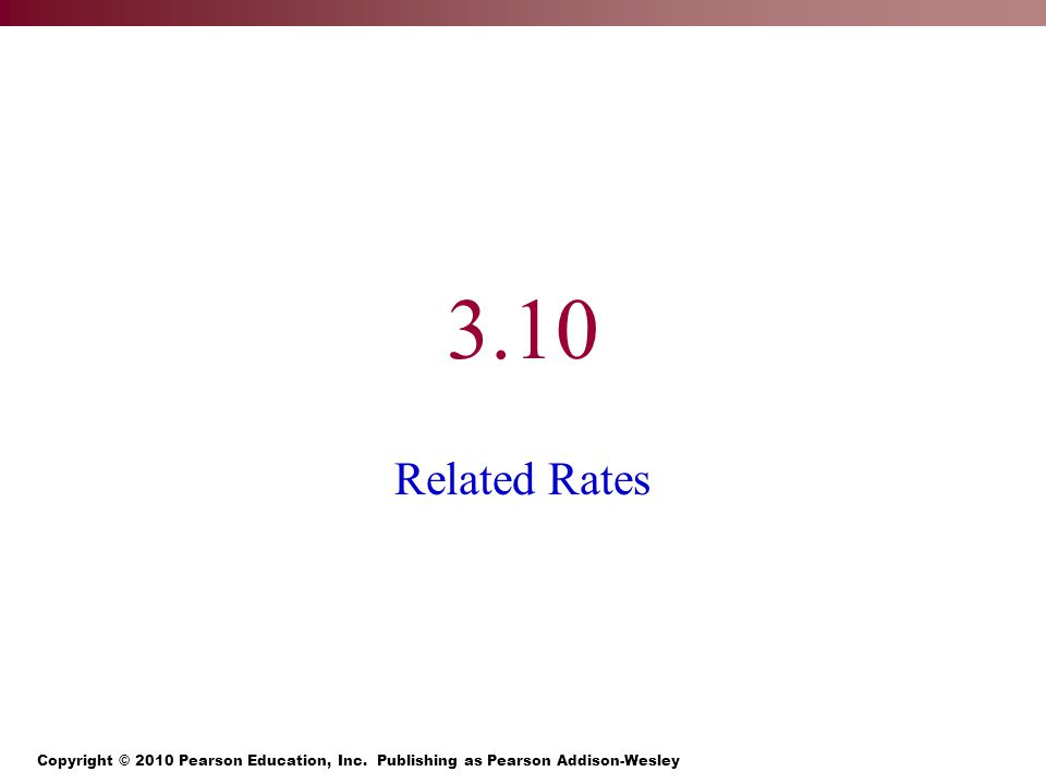 3.10 Related Rates
