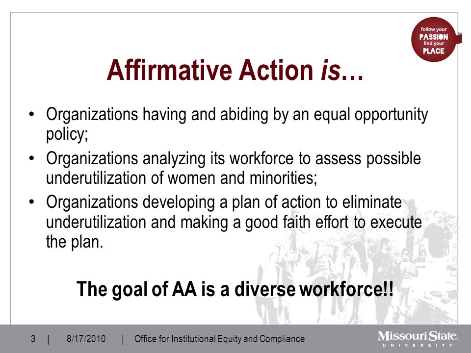 affirmative action analysis 18 About affirmative action, diversity and inclusion self-analysis and action-oriented programs affirmative action is a key element of the inclusion. affirmative action analysis 18 About affirmative action, diversity and inclusion self-analysis and action-oriented programs affirmative action is a key element of the inclusion.