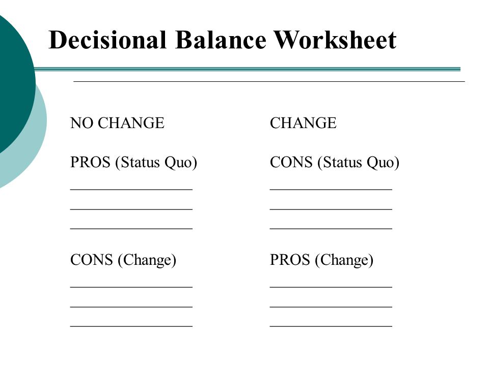 Worksheet Stages Of Change Worksheet addiction and change understanding initiation promoting decisional balance worksheet no pros status quo