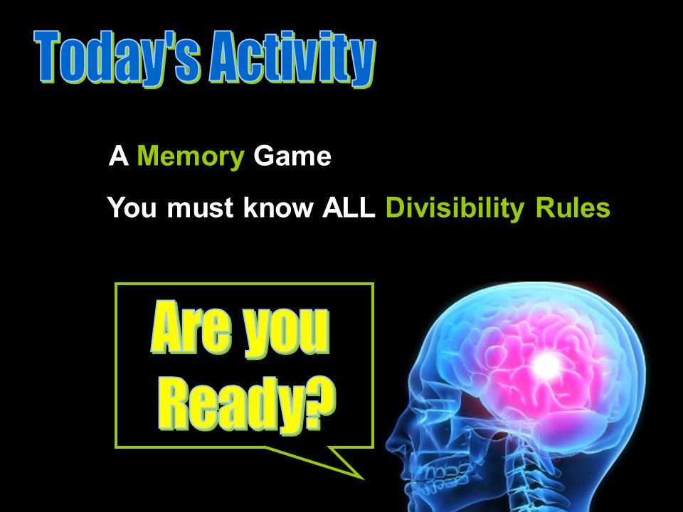 A Memory Game You must know ALL Divisibility Rules