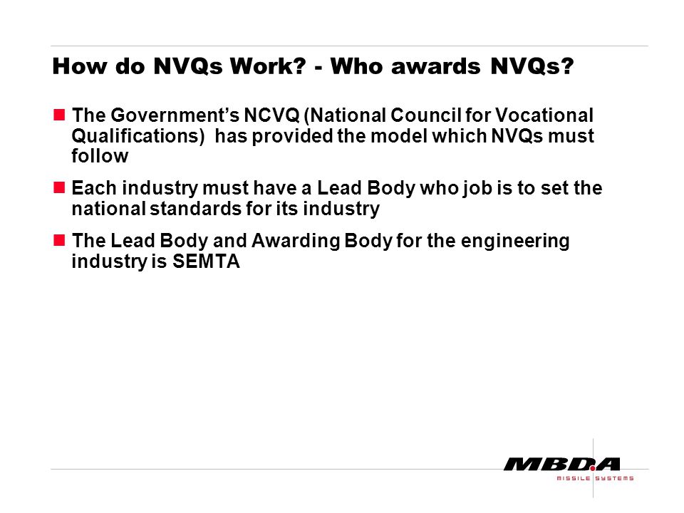 How do NVQs Work. - Who awards NVQs.