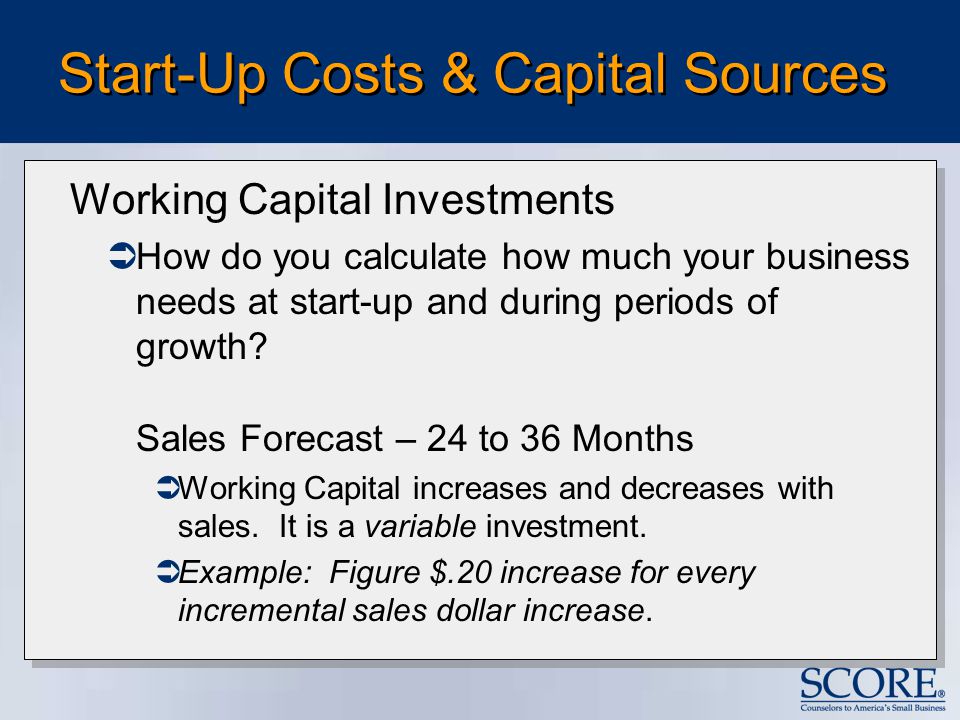 how to calculate startup costs for small business