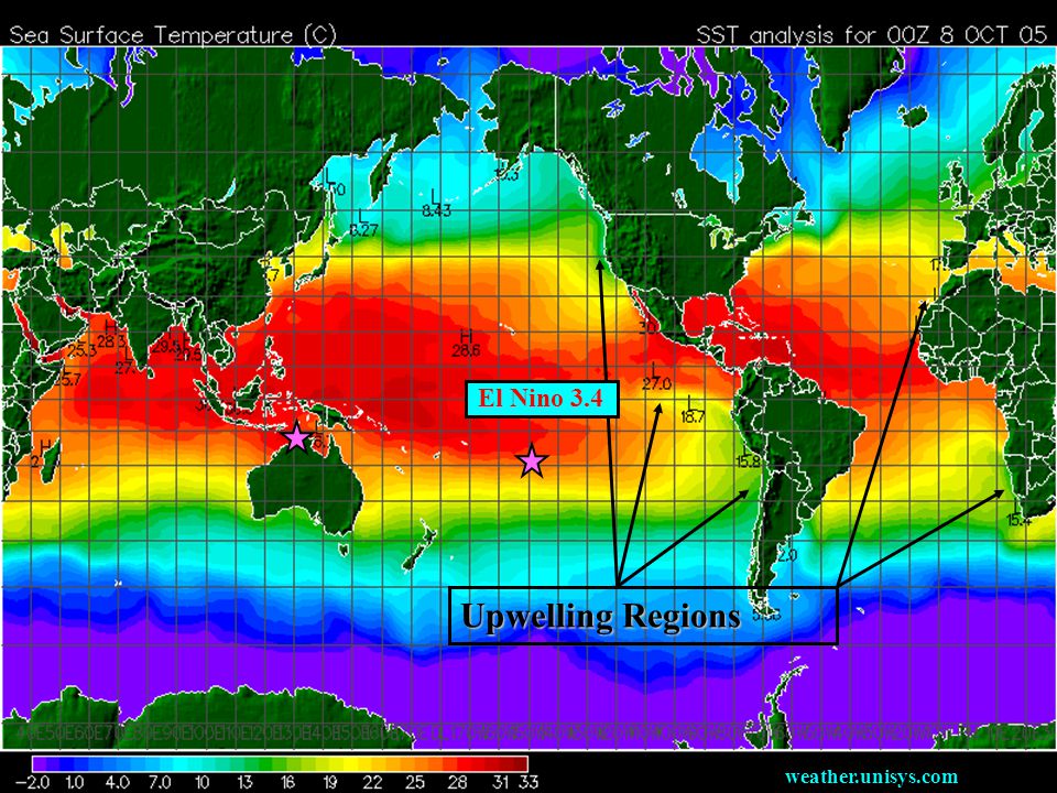 weather.unisys.com Upwelling Regions El Nino 3.4