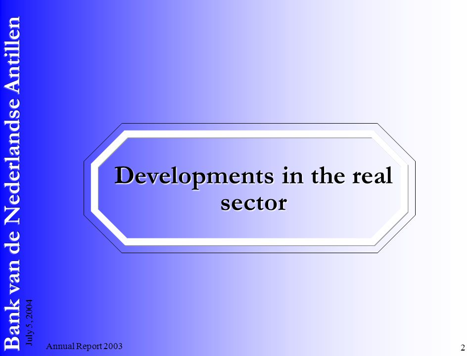 Annual Report July 5, 2004 Developments in the real sector