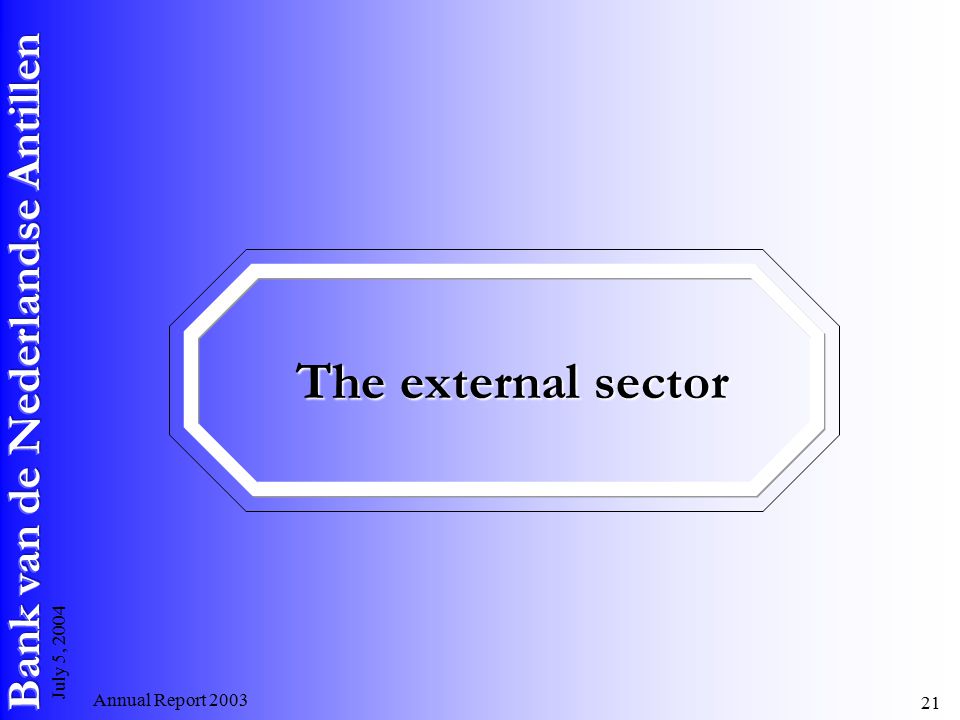 Annual Report July 5, 2004 The external sector