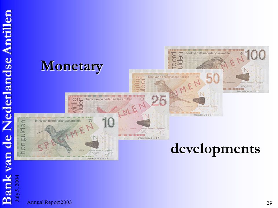 Annual Report July 5, 2004 Monetary developments