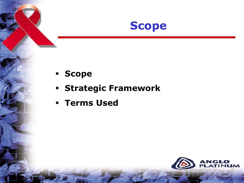 Scope  Scope  Strategic Framework  Terms Used