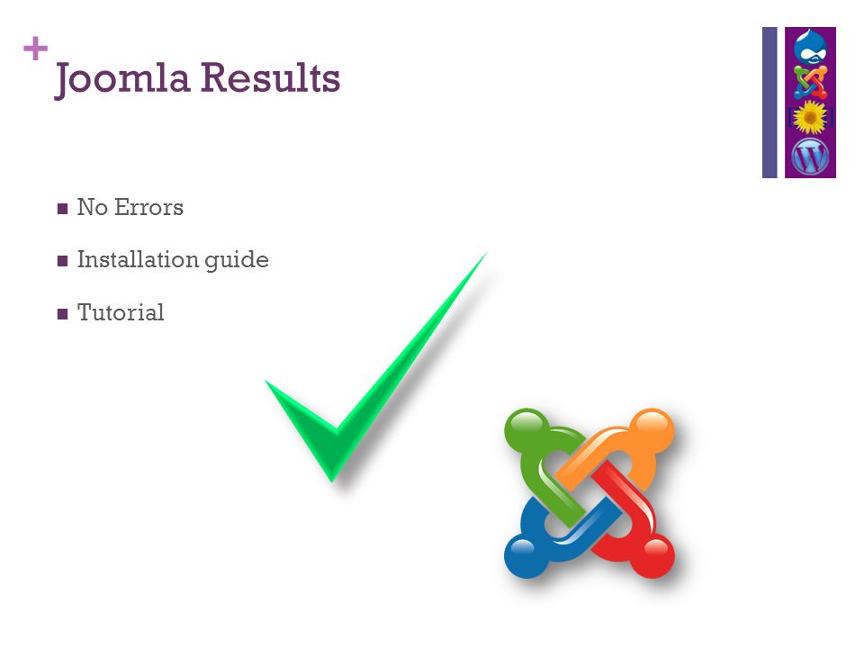 + Joomla Results No Errors Installation guide Tutorial