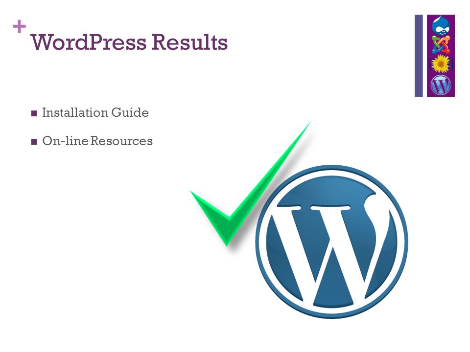 + WordPress Results Installation Guide On-line Resources