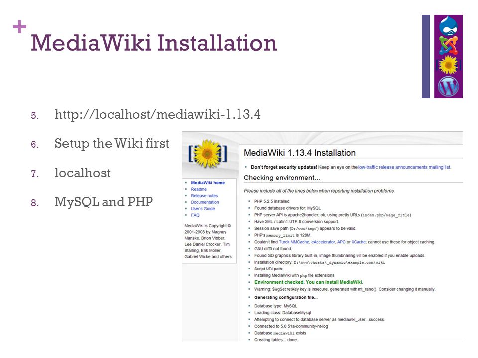 + MediaWiki Installation