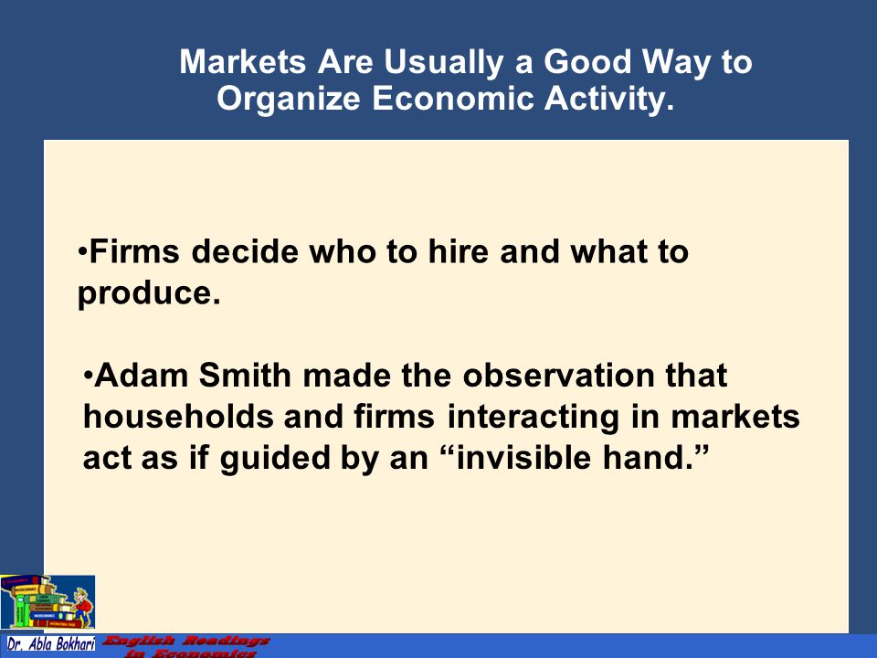 Copyright © 2004 South-Western/Thomson Learning Markets Are Usually a Good Way to Organize Economic Activity.