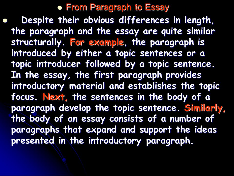University essay paragraph length
