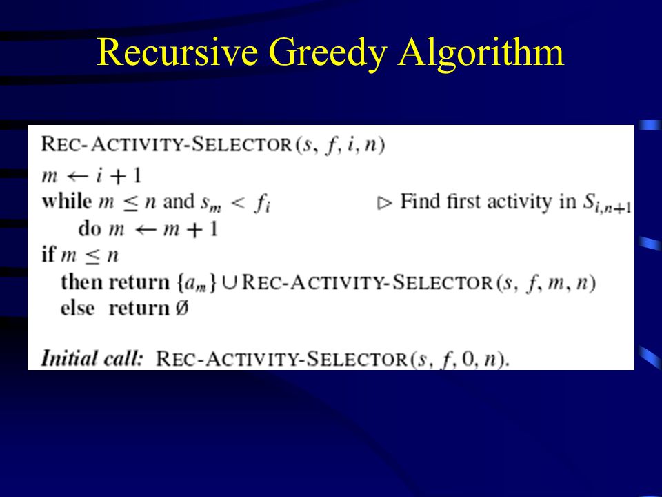Recursive Greedy Algorithm