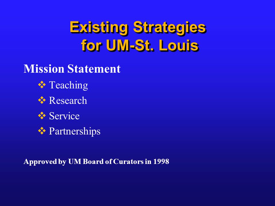 Existing Strategies for UM-St.